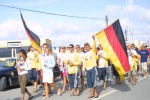 die deutsche Mannschaft bei der Parade